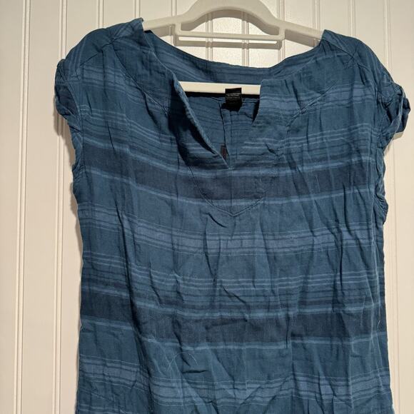 Prana Teal Blue Kai Cotton Dress Size Medium - Picture 3 of 7